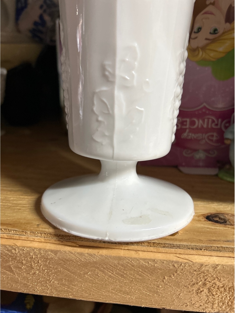 10 inch harvest white glasses vase